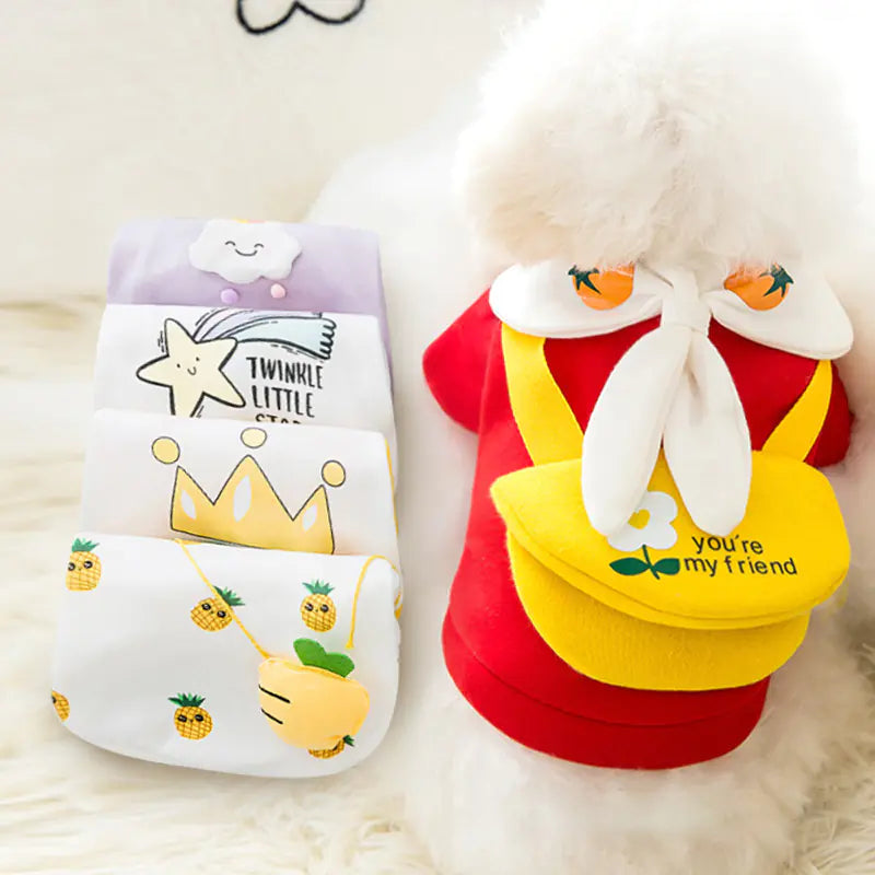 Cute Cartoon Pet Clothes for Autumn and Winter